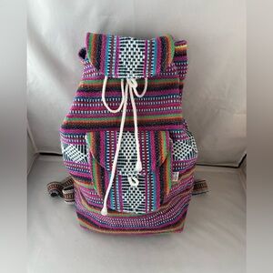 Colorful Striped Large Backpack